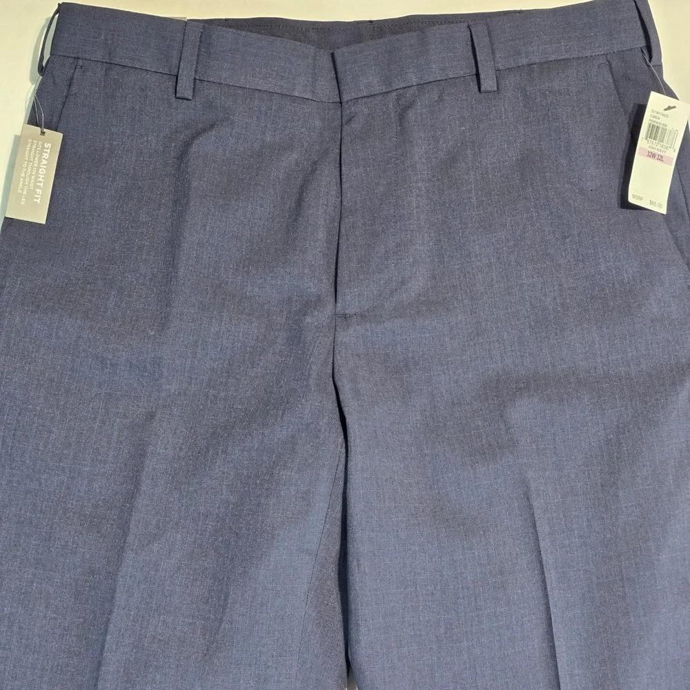 Van Heusen Mens Premium Non-Iron Straight Fit Dress Pants Ash Navy 32x32 536634